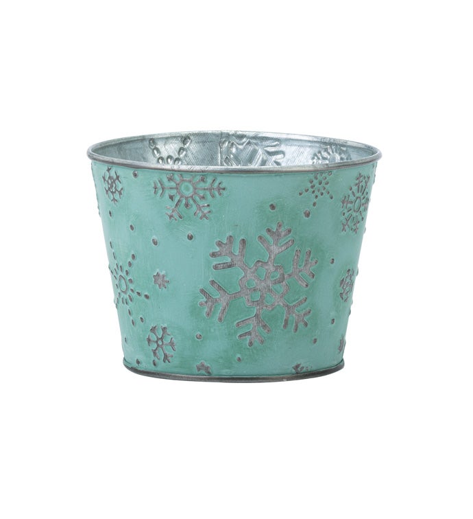 5" Blue Snowflake Pot Cover
