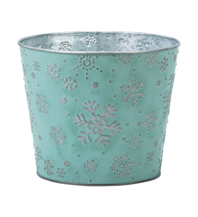 6.5" Blue Snowflake Pot Cover