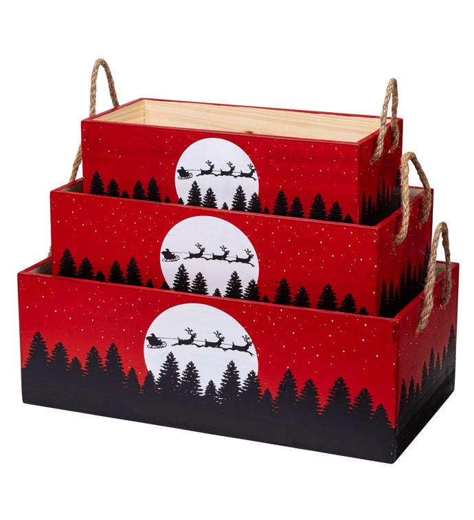 Moon/Reindeer Planter, Set of 3