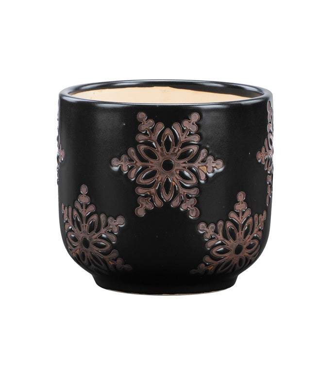 Small Brown/Beige Snowflake Planter