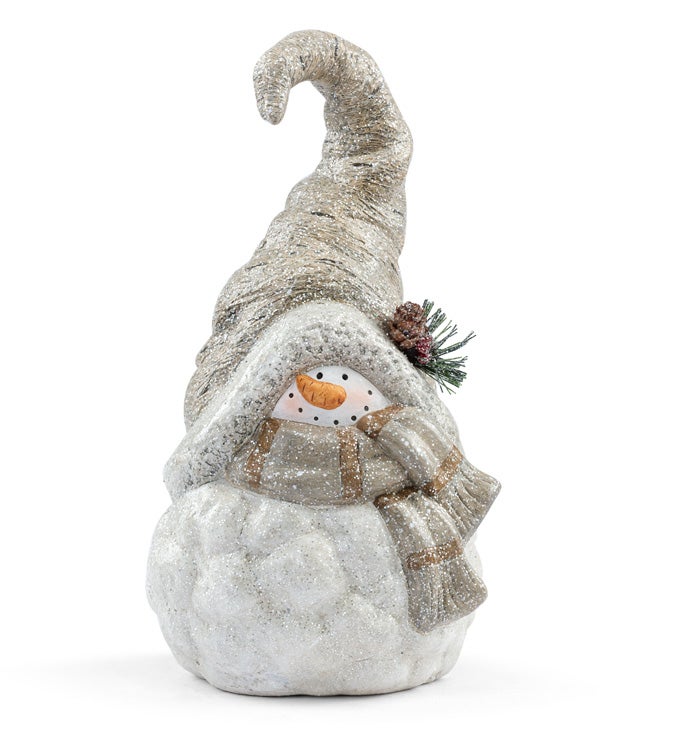 Tall Hat Snowman with Scarf