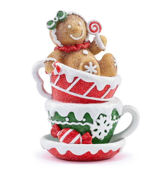 Gingerbread Man in 2-Tea Cups