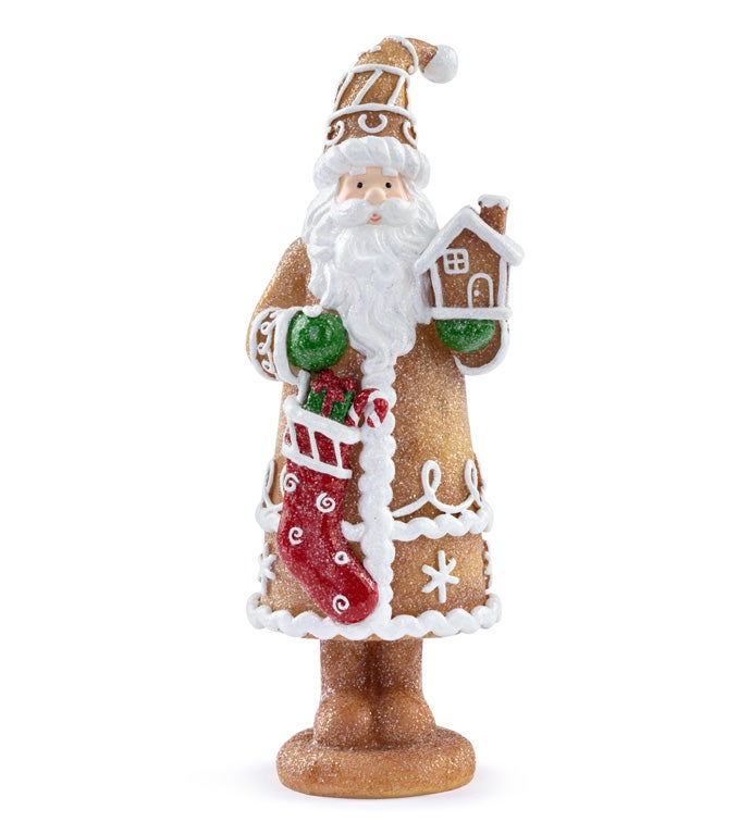 Gingerbread Santa Holding House