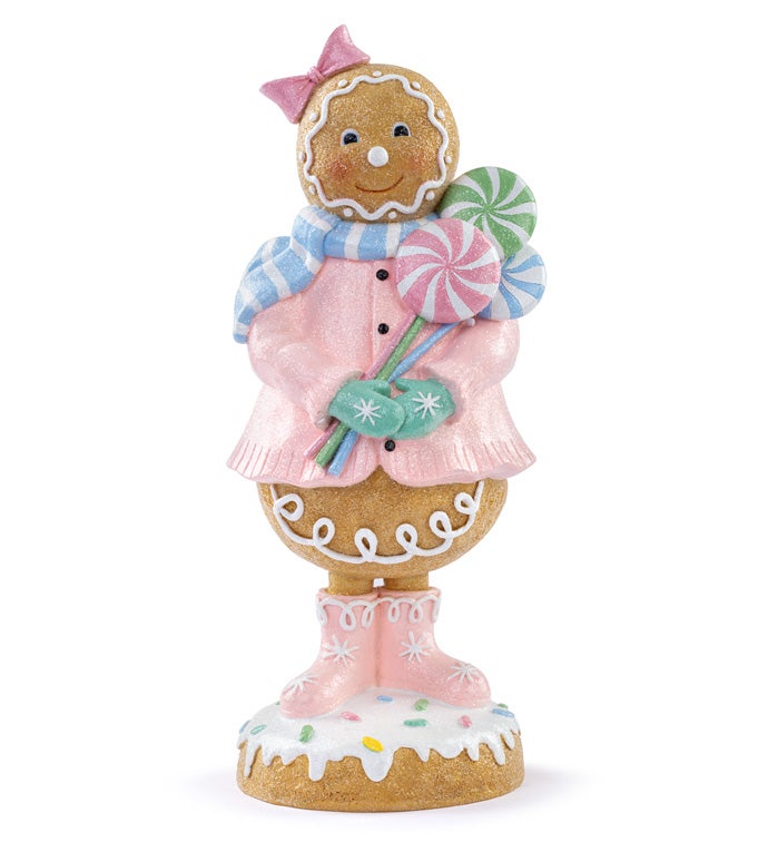 Gingerbread Girl Holding Candy