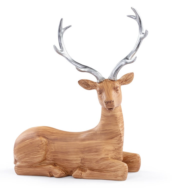 Lying Deer with Wood Grain