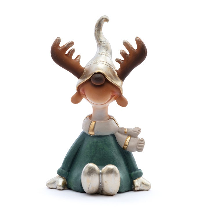 Sitting Gold Hat Reindeer