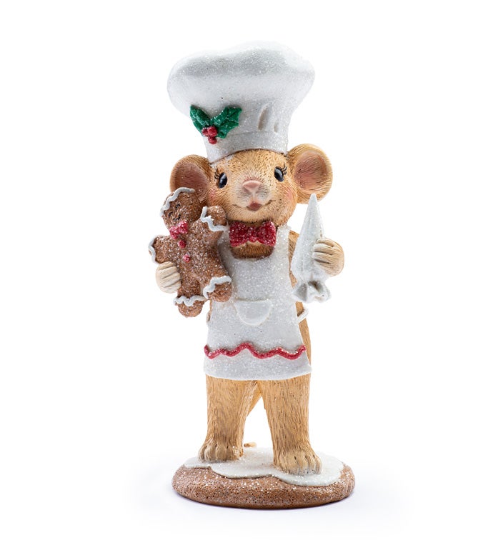 Mouse Chef with Gingerbread Man