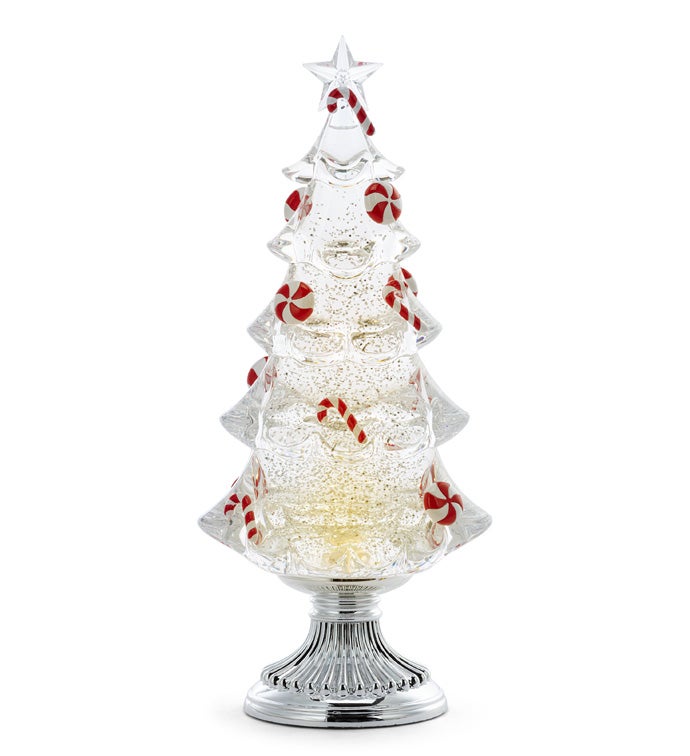 LED Peppermint Waterglobe Tree
