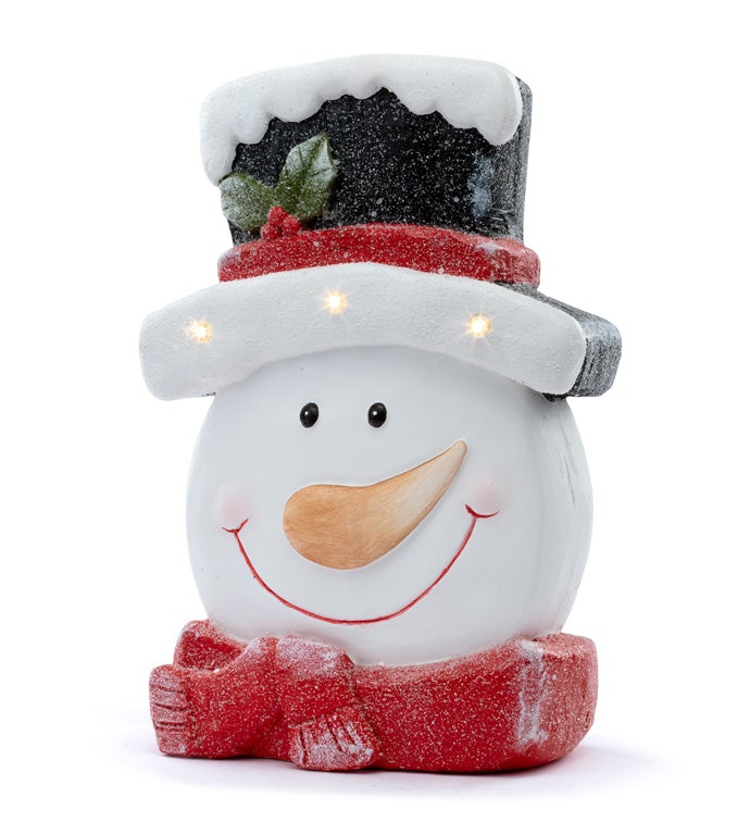 LED Holly Hat Snowman