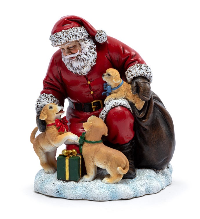 Santa with Puppies