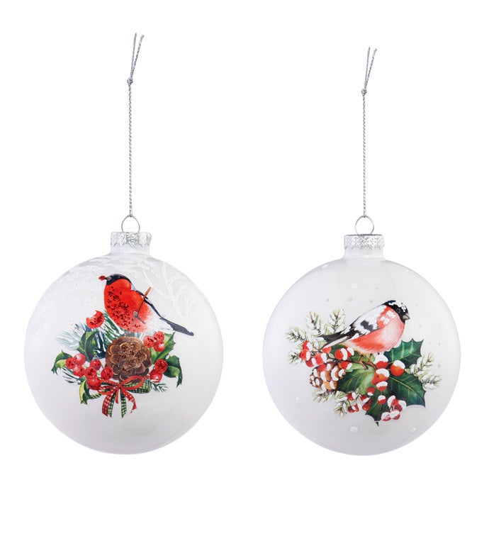 Bird/Berries Ornament  2 Assorted