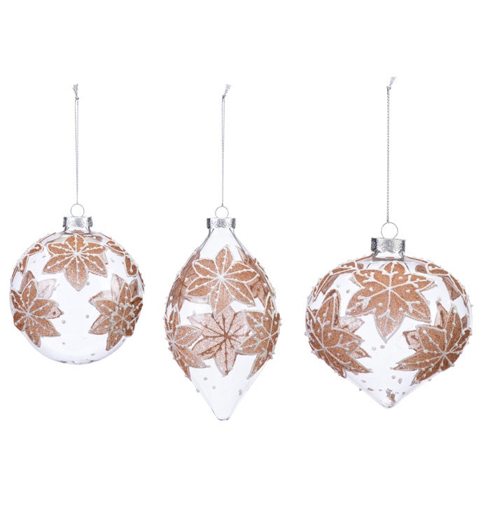 Gingerbread Stars Glass Ornaments 3 Assorted