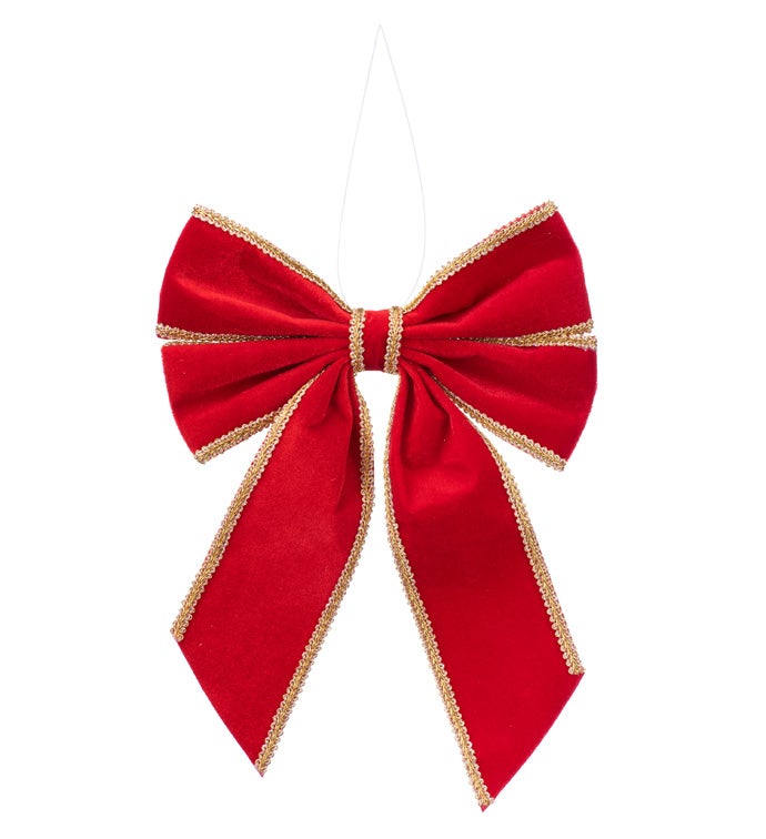 Red Velvet/Gold Bow Ornament