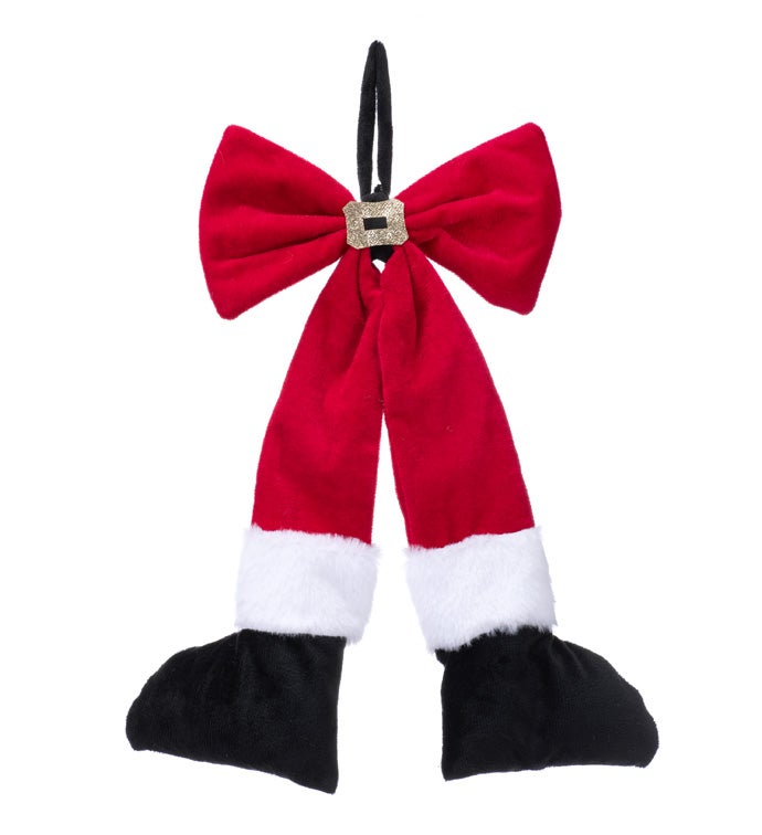 Red Bow with Santa Legs