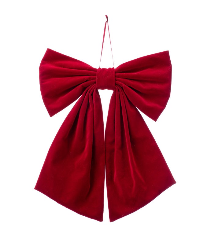 Dark Red Velvet Bow Ornament