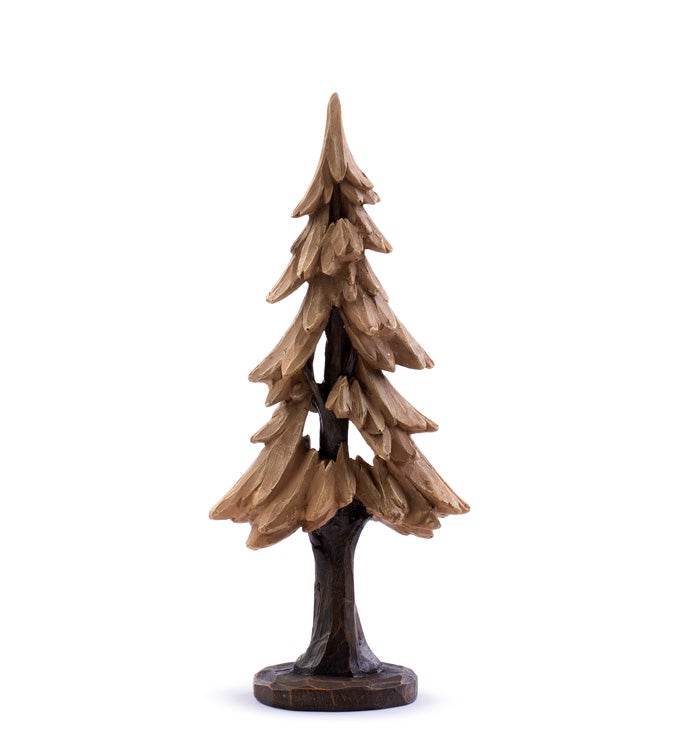 Brown Carved Pine Tree