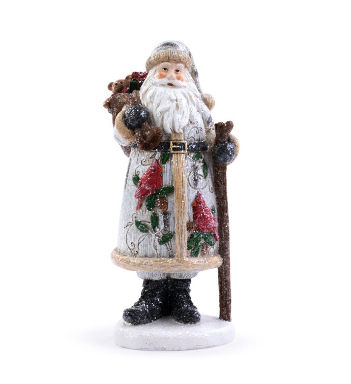 Glitter Santa Holding Bag