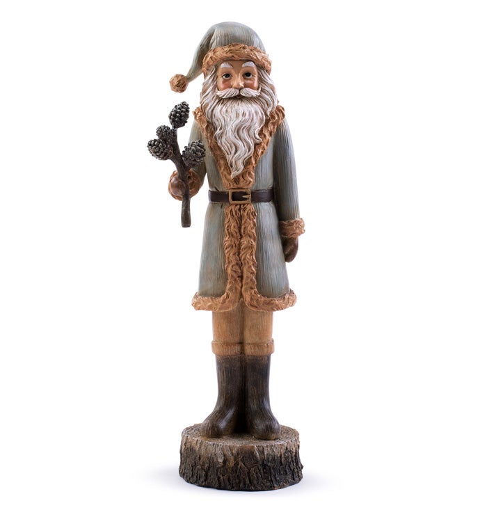 Santa Holding Pine Cones