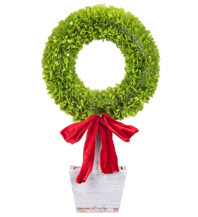 Wreath with Bow in Stand