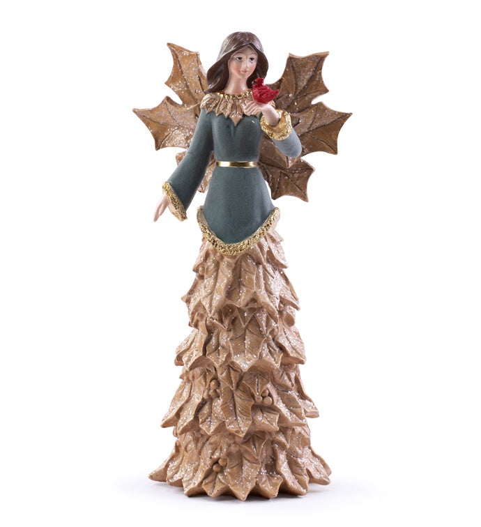 Angel with Leaf Wings and Cardinal