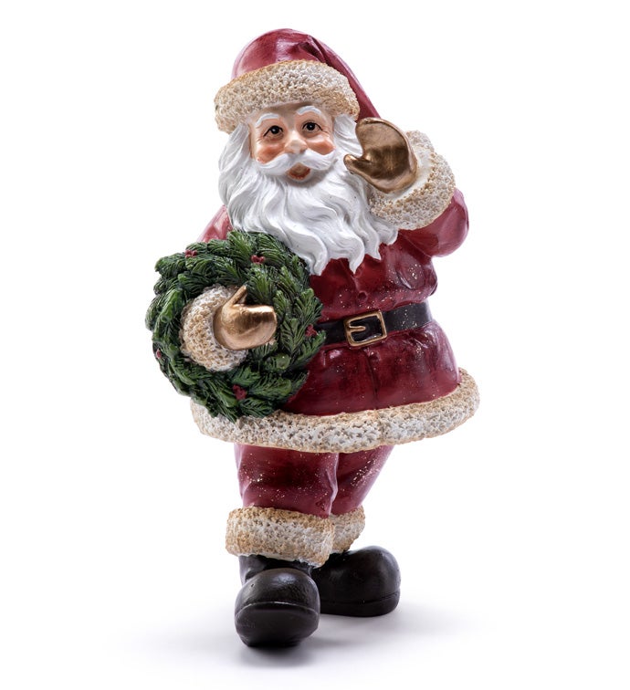 Santa Holding Wreath
