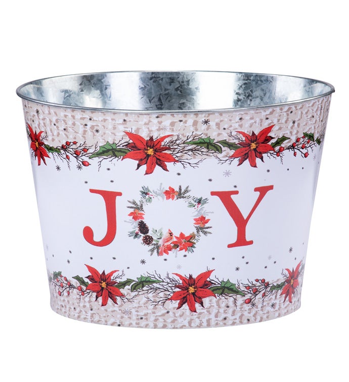 8.5" JOY Poinsettia Pot Cover