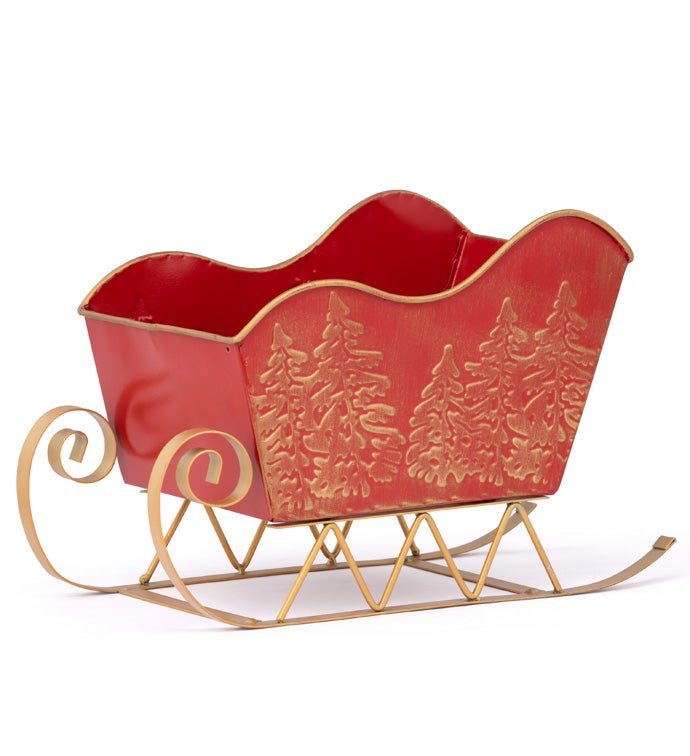 Red Sleigh with Trees
