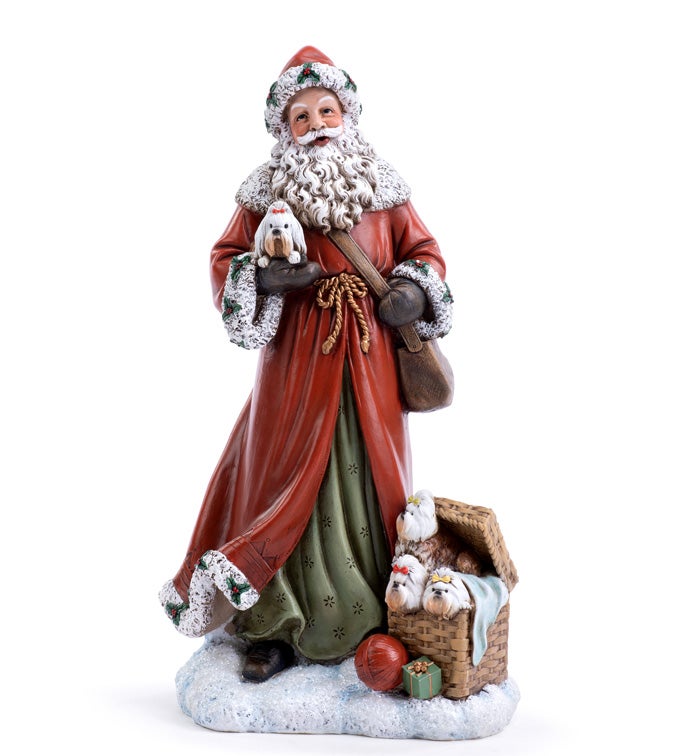Santa with Dogs and Basket