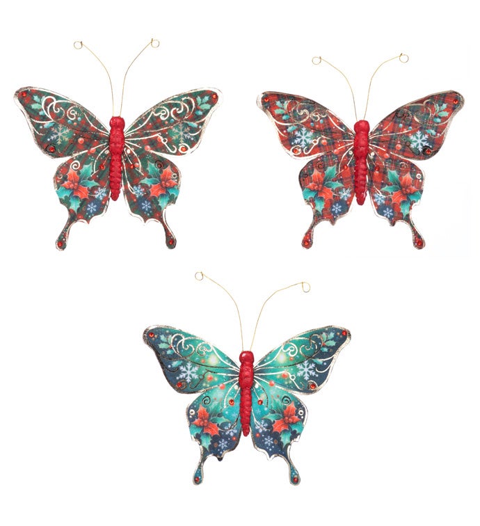 Fabric Butterfly with Clip  3 Assorted