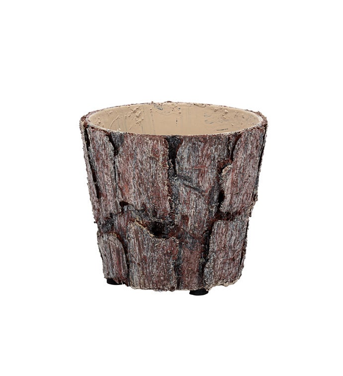3.5" Plastic Wood Bark Pot Cover
