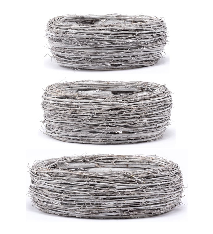Round Twig Dishgarden, Set of 3