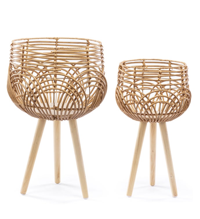 Open Weave Arch Plant Stand, Set of 2