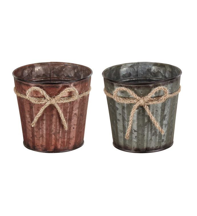 5" Rope Bow Pot Cover, 2 Assorted