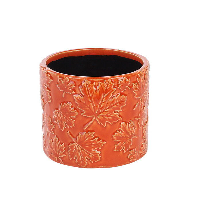 4.5" Maple Leaf Embossed Planter