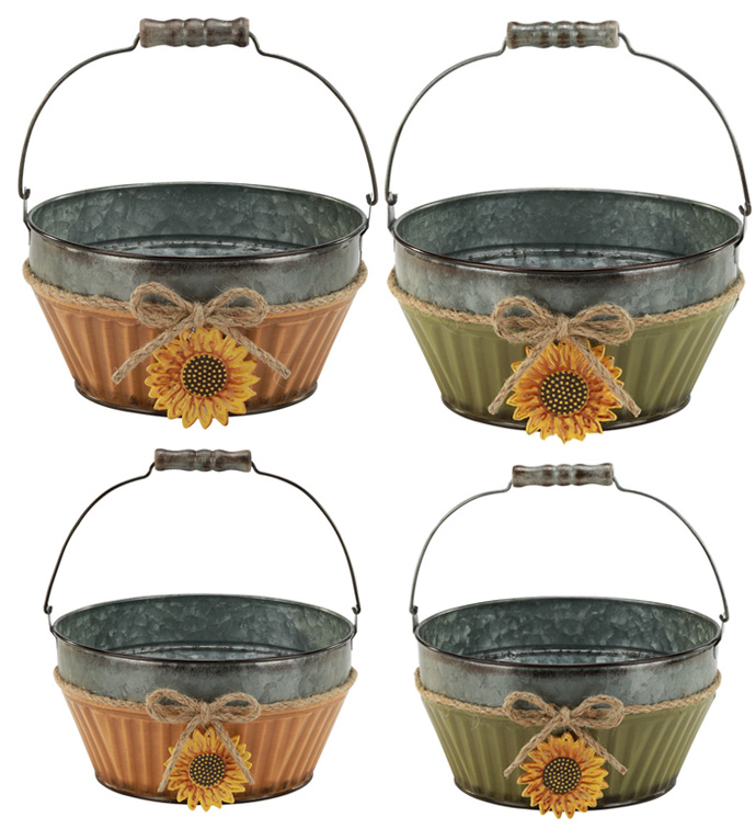 Set of 2 Sunflower Basket, 2 Assort