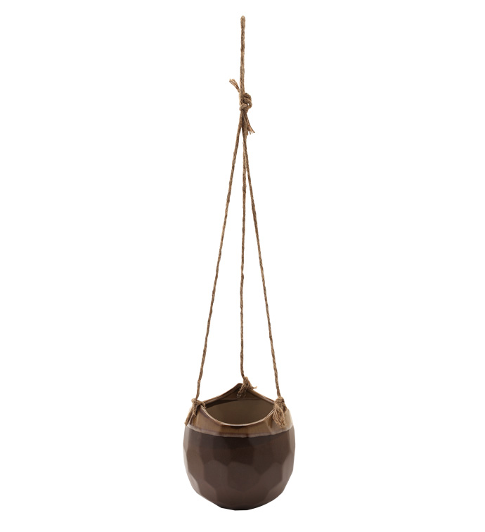 Brown Drip Glaze Hanging Planter