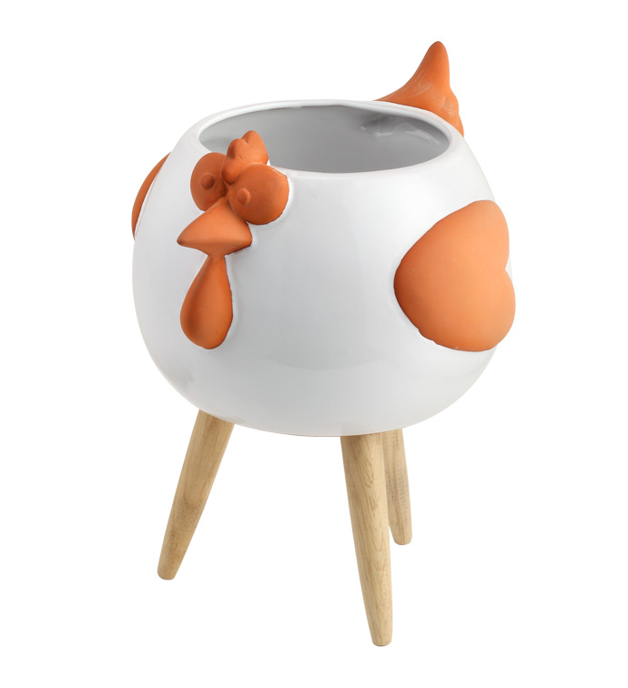 Whimsy Rooster Planter with Legs