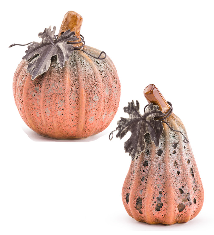 Ceramic Pumpkins, 2 Assorted