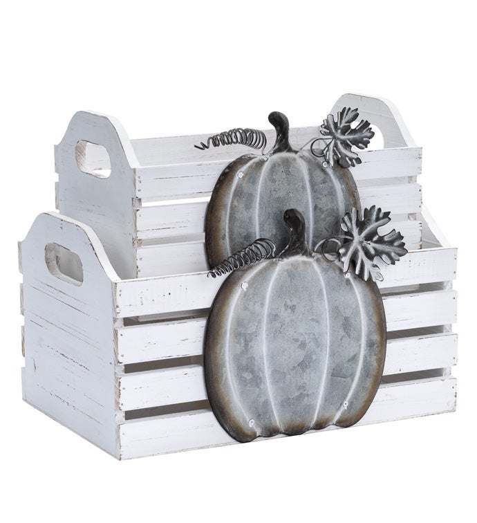 Pumpkin Planter Box, Set of 2