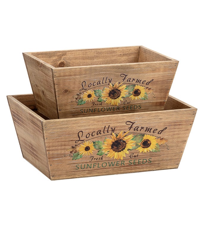 Rectangle Box with Sunflowers, Set