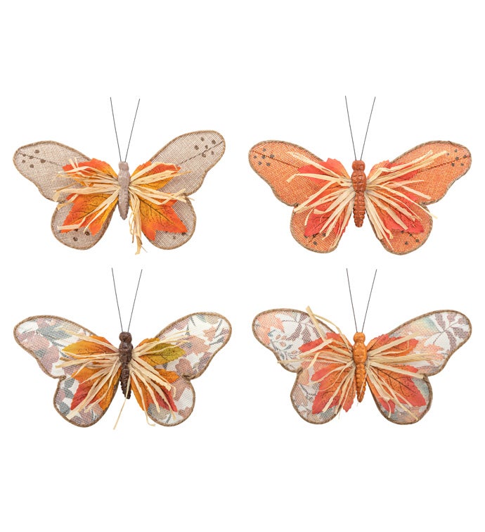 4 Assorted Autumn Butterfly