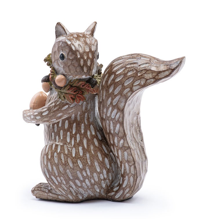 Standing Squirrel Holding Acorn