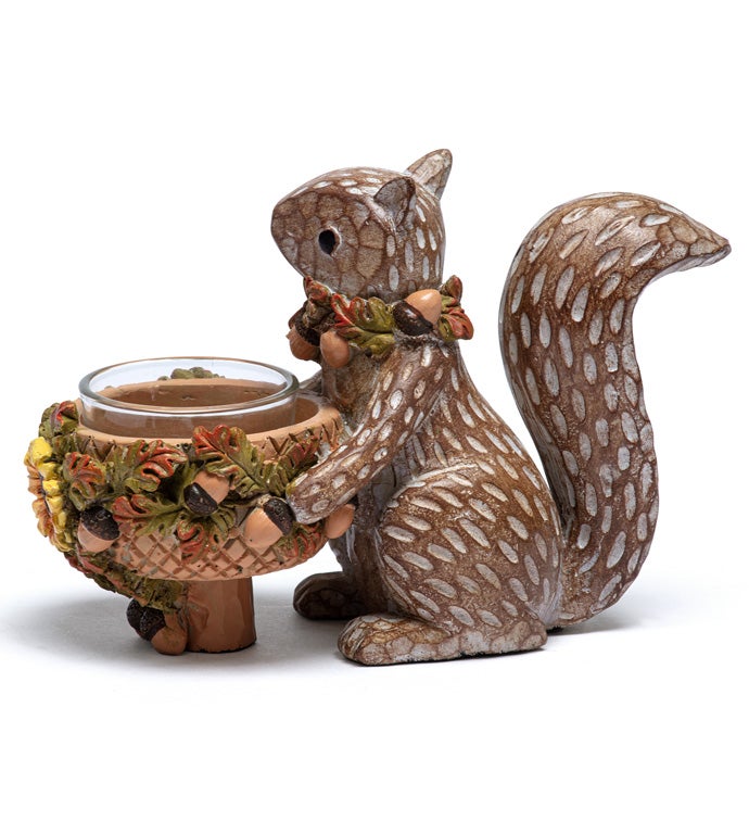 Fall Squirrel Tea Light Holder