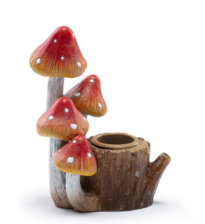 Orange Mushroom Taper Holder