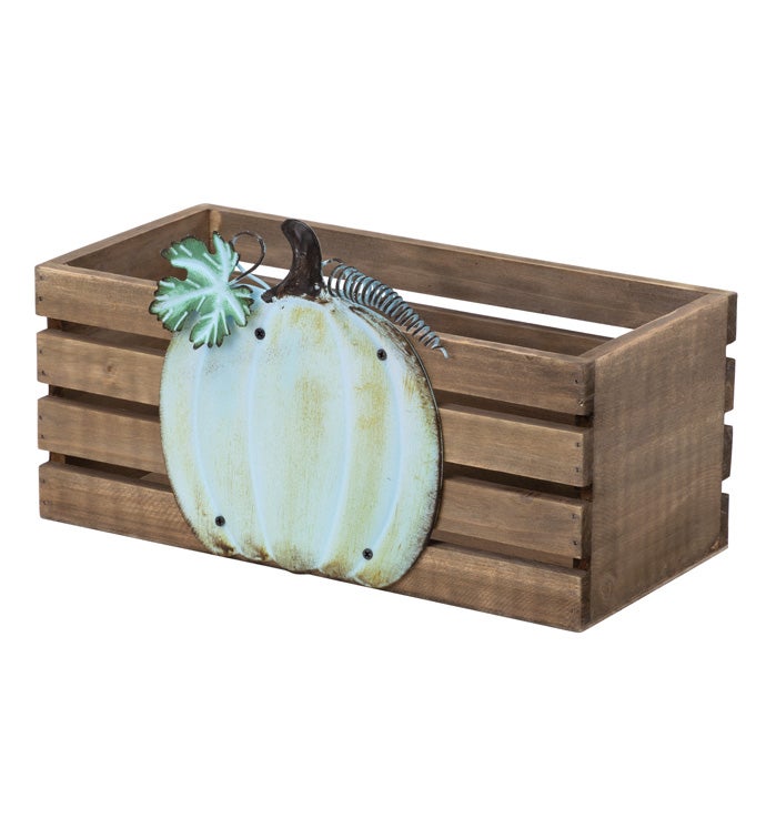 Rectangle Planter with Pumpkin