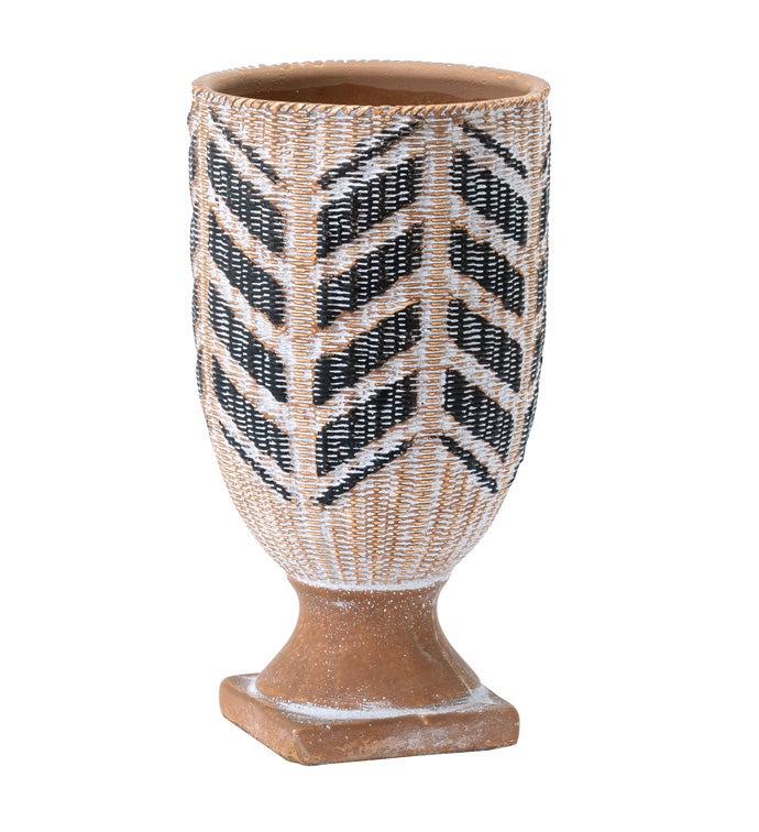 Chevron Pedestal Vase