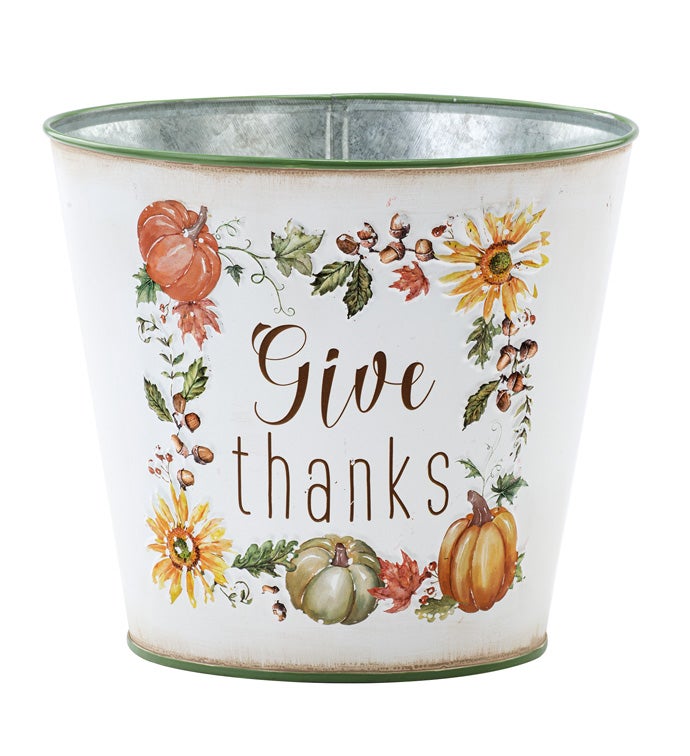 6.5" 'Give Thanks' Fall Pot Cover