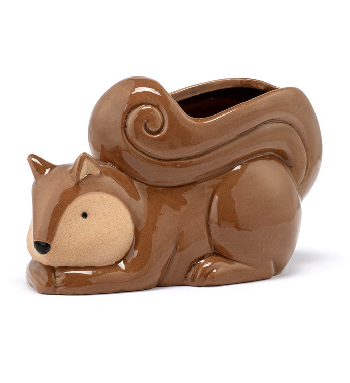 Kneeling Squirrel Planter