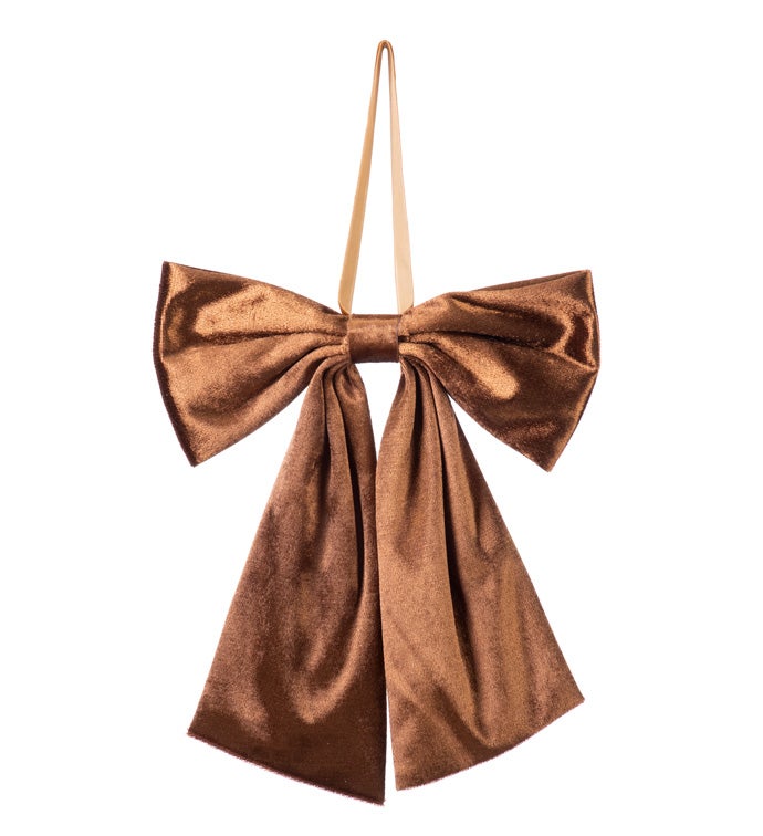 Copper Velvet Bow Ornament