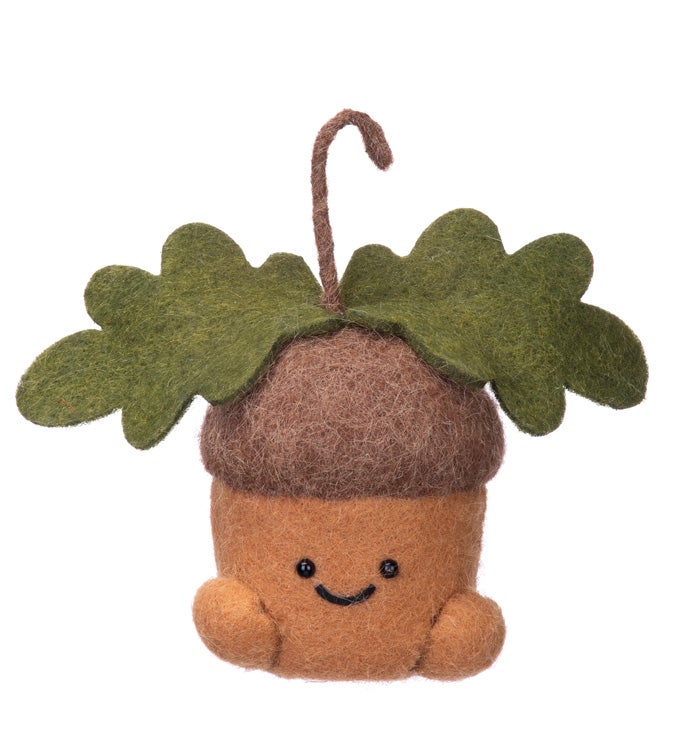 Felt Happy Acorn Ornament